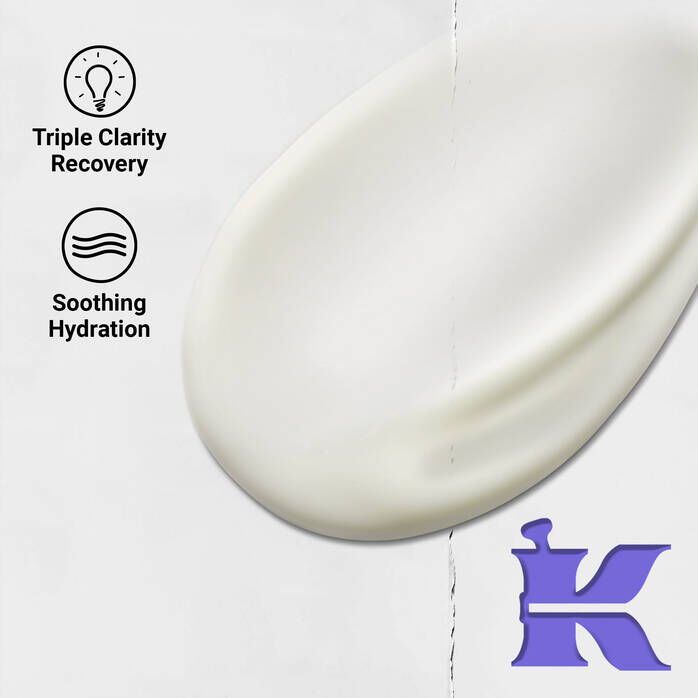 Emulsion texture example with Triple Clarity Recover and Soothing Hydration icons