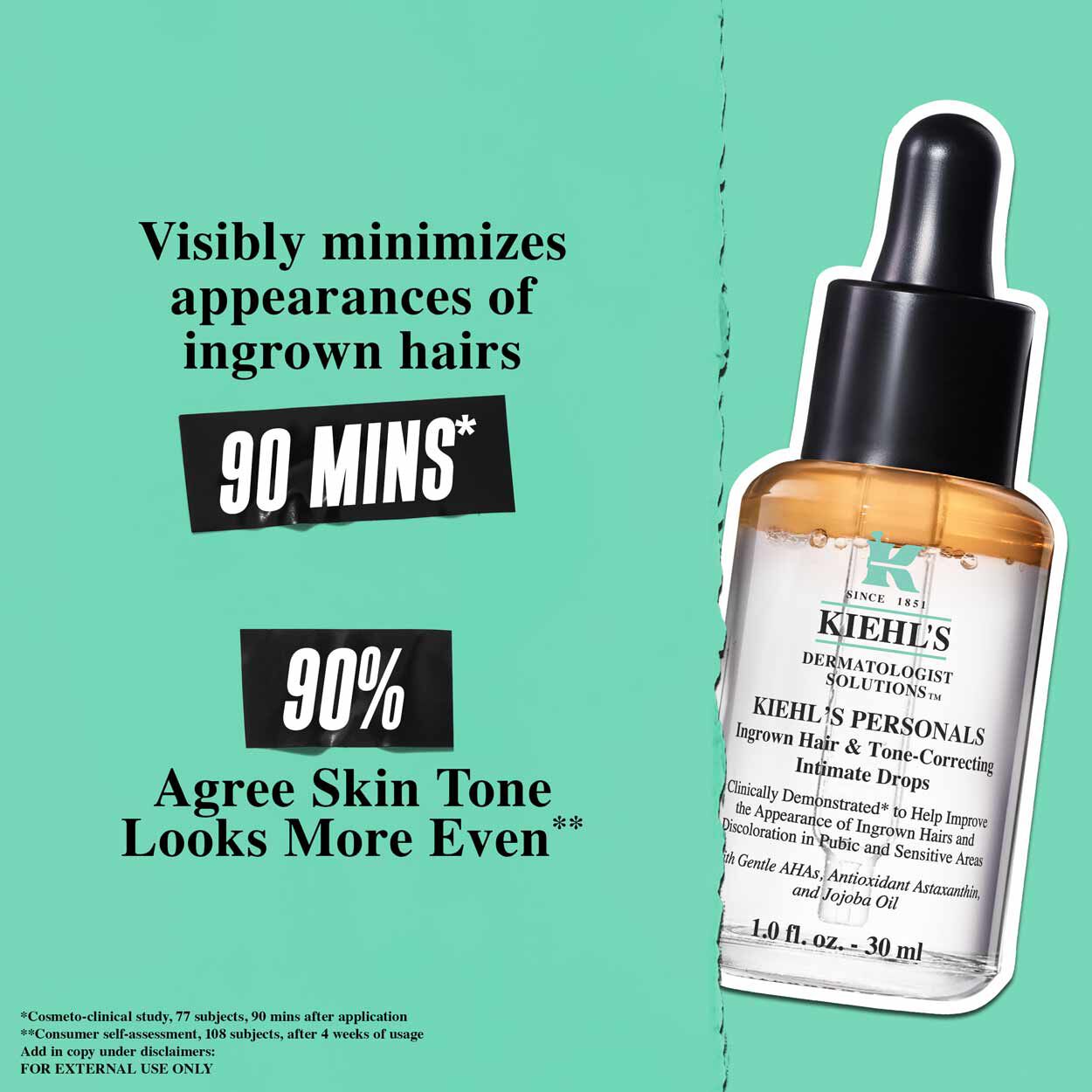 Claim illustration – Minimizes appearance and Evens Skintone