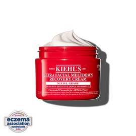 Red jar of Kiehl’s Ultra Facial Meltdown Recovery Cream Whip, 50ml size, showing a whipped cream texture.